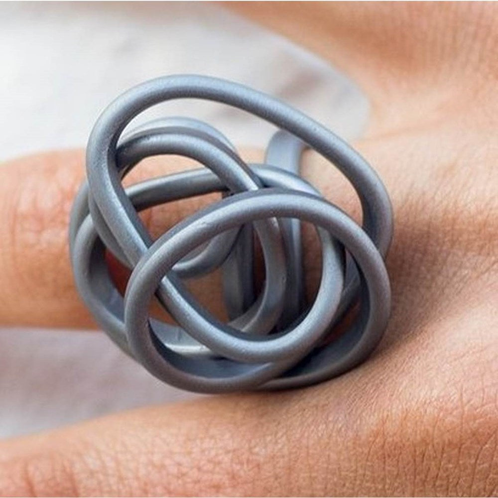 Ring | Fine knot | aluminium | black, brown & silver