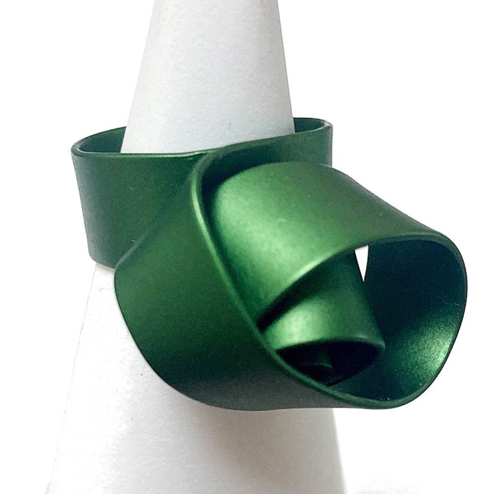 Ring | Thick knot | aluminium | green