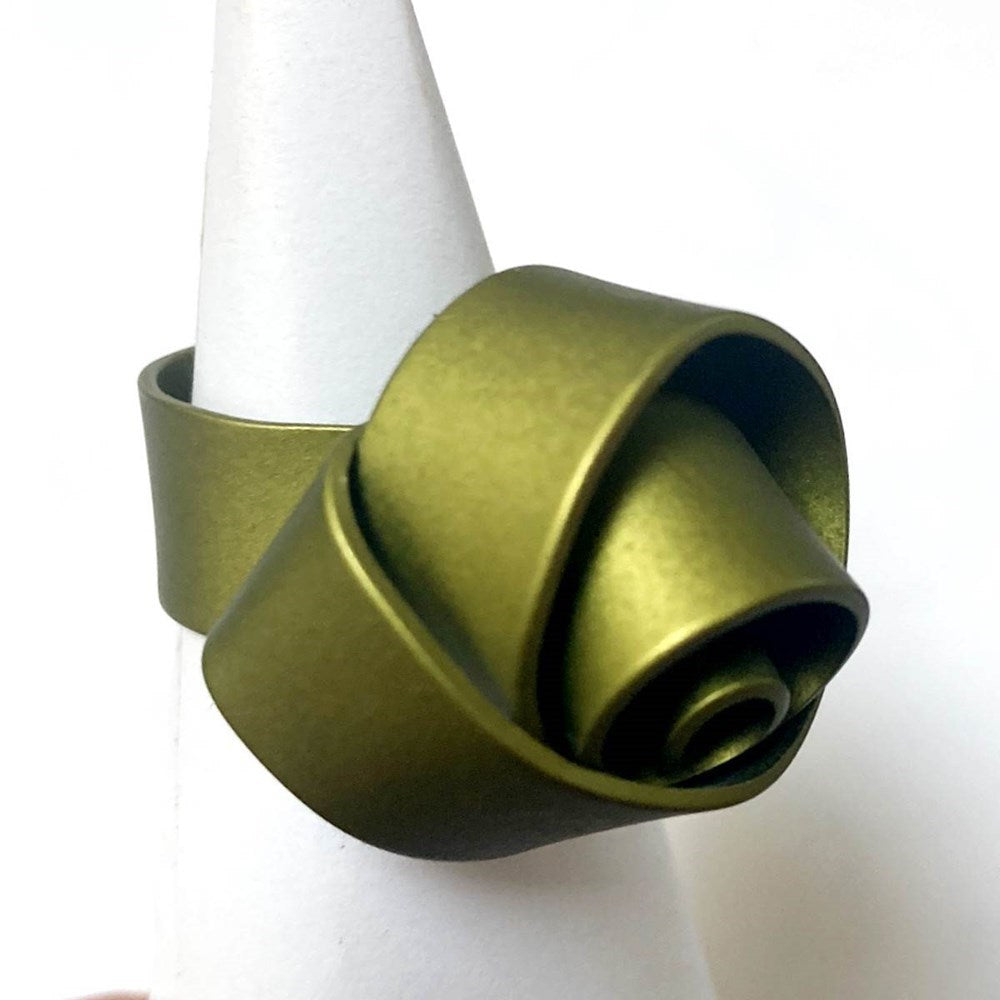 Ring | Thick knot | aluminium | green