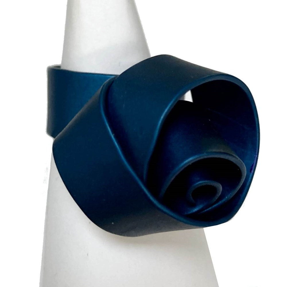 Ring | Thick knot | aluminium | dark blue