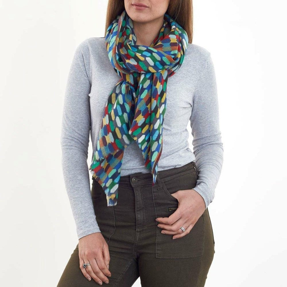 Scarf | Wool and Silk | Hive | Denim