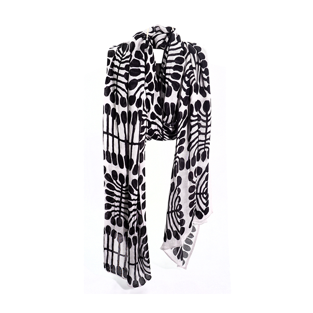 Scarf | Cotton | Mitjili Napurrula | Black & white