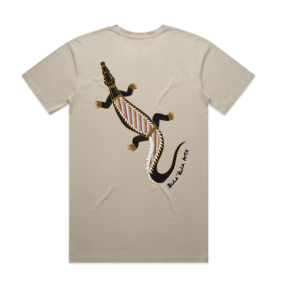 T-shirt | Baru (crocodile) on sand | Bula'bula Arts