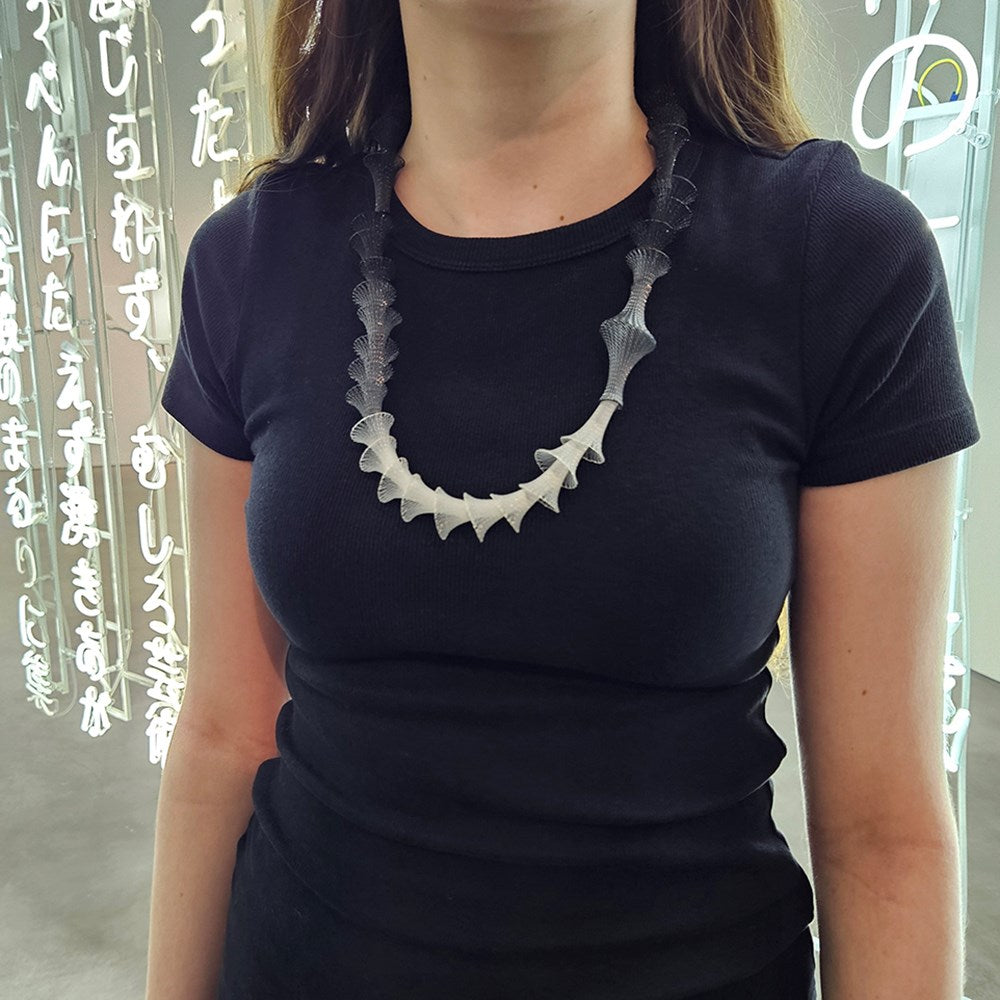 Necklace | Sculptural cone | black & white mesh | Sophia Emmett