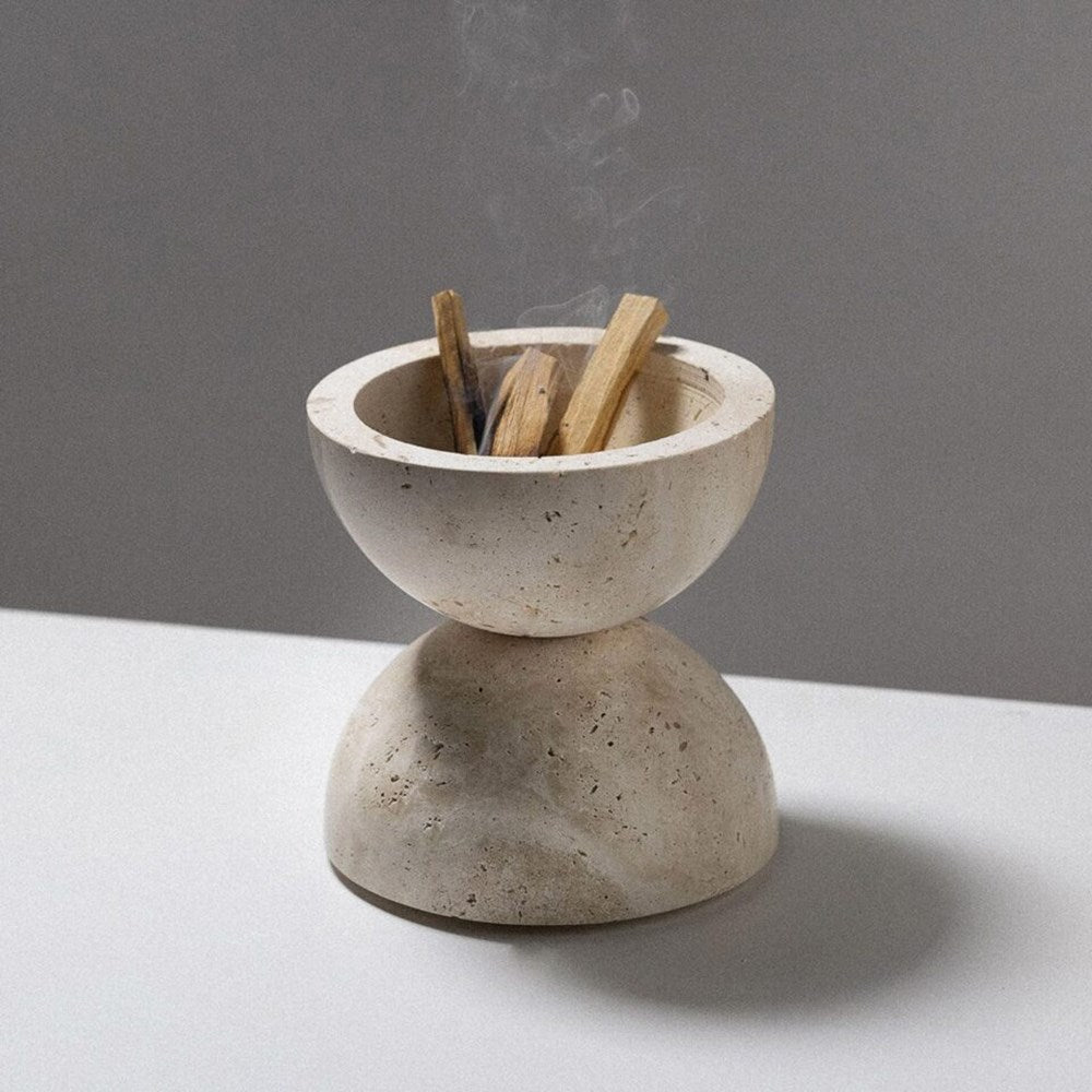 Incense burner | Addition Studio | travertine