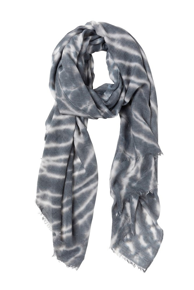 Scarf | Grey & white organic lines
