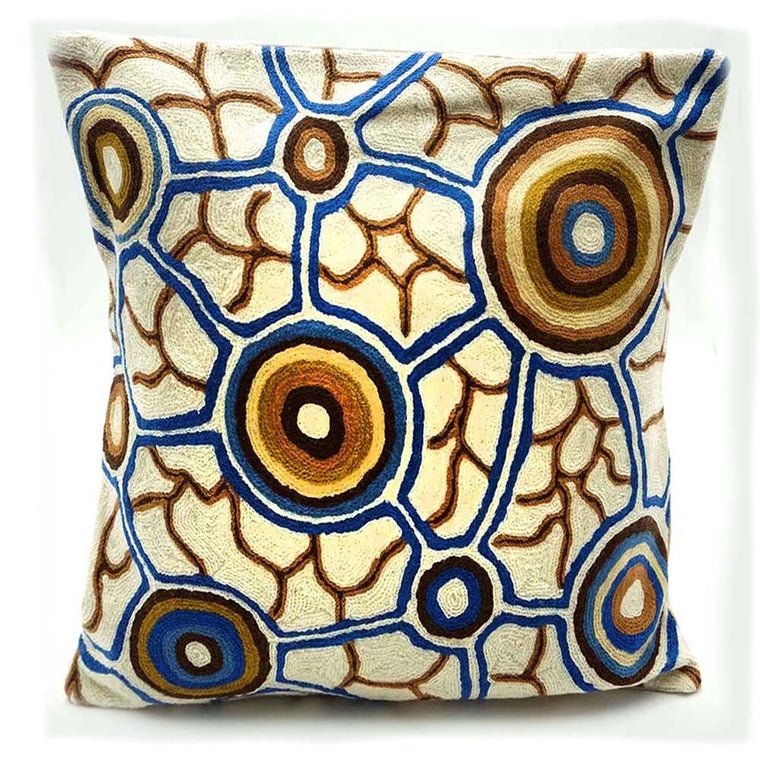 Cushion Cover | Wool 40cm | Bianca Gardiner-Dodd | blue, cream & tan