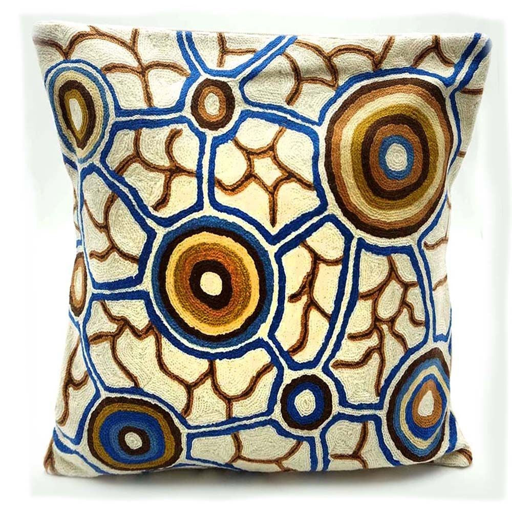 Cushion Cover | Wool 40cm | Bianca Gardiner-Dodd | blue, cream & tan