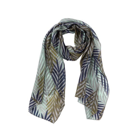 Silk scarf | bangalow palm | grey