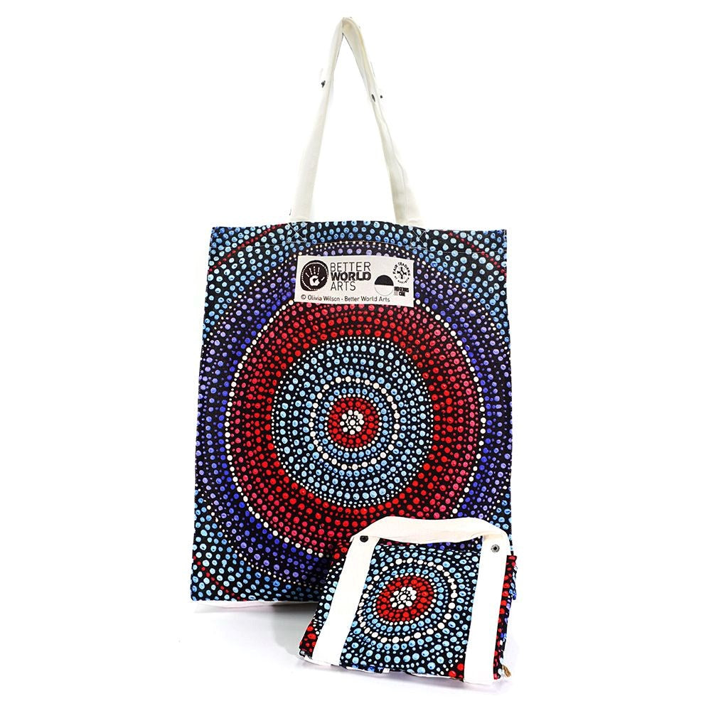Tote Bag | Olivia Wilson | Blue & red waterhole