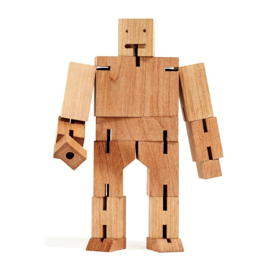 Cubebot | Wooden robot toy | medium | natural