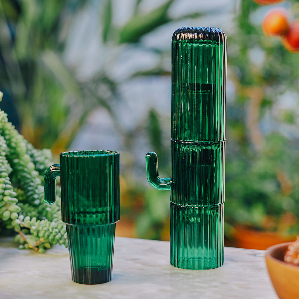 Glass set | Saguaro Cactus | tall | set of 4