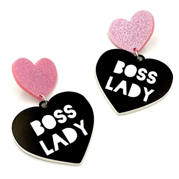 Earrings | Boss lady | large | multi glitter