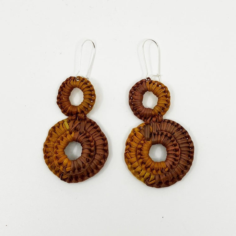 Earrings | Kunkanemkenh Pandanus by Agnes Nalundjuk | Injalak Arts | medium