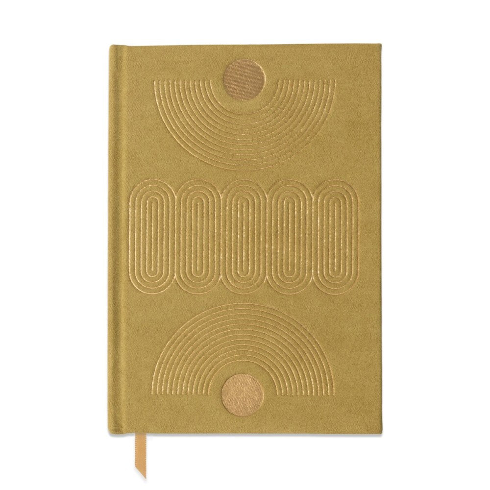 Hardcover journal | Twin curves | beige suede