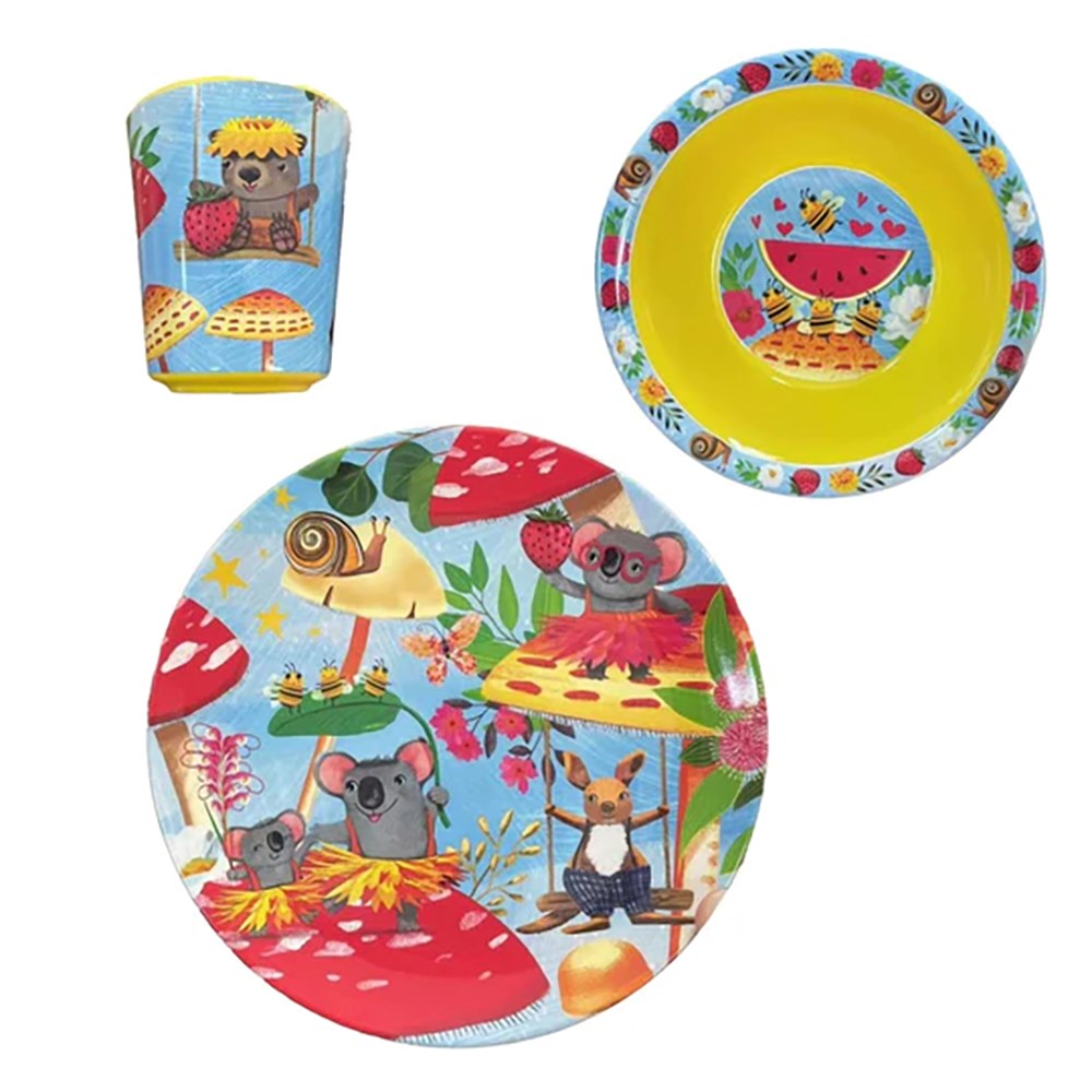 Children's dinner set | Bush party | melamine