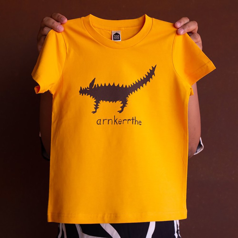 Kids t-shirt | Arnkerrthe (Thorny Devil) by Tim McNamara | Ewyenper Atwatye / Hidden Valley Artists