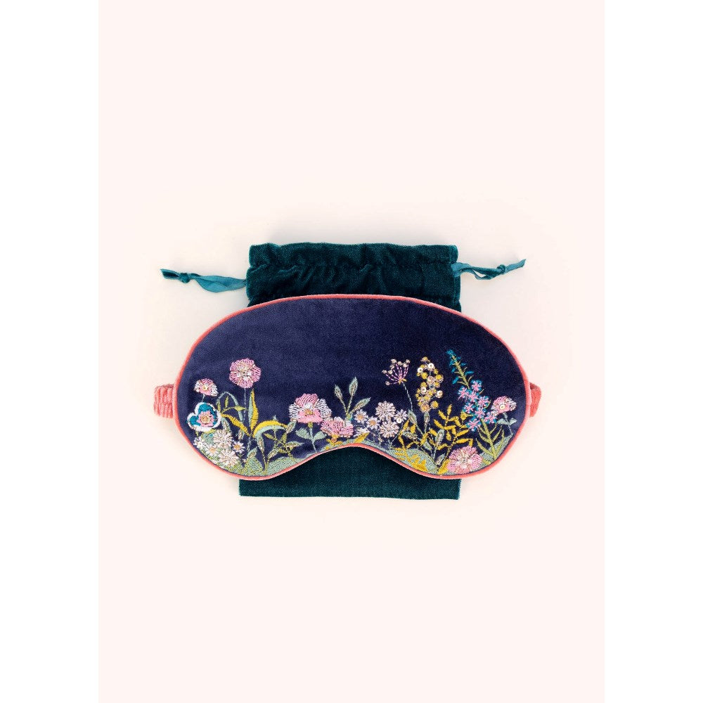 Eye Mask | Velvet Embroidered | Floral