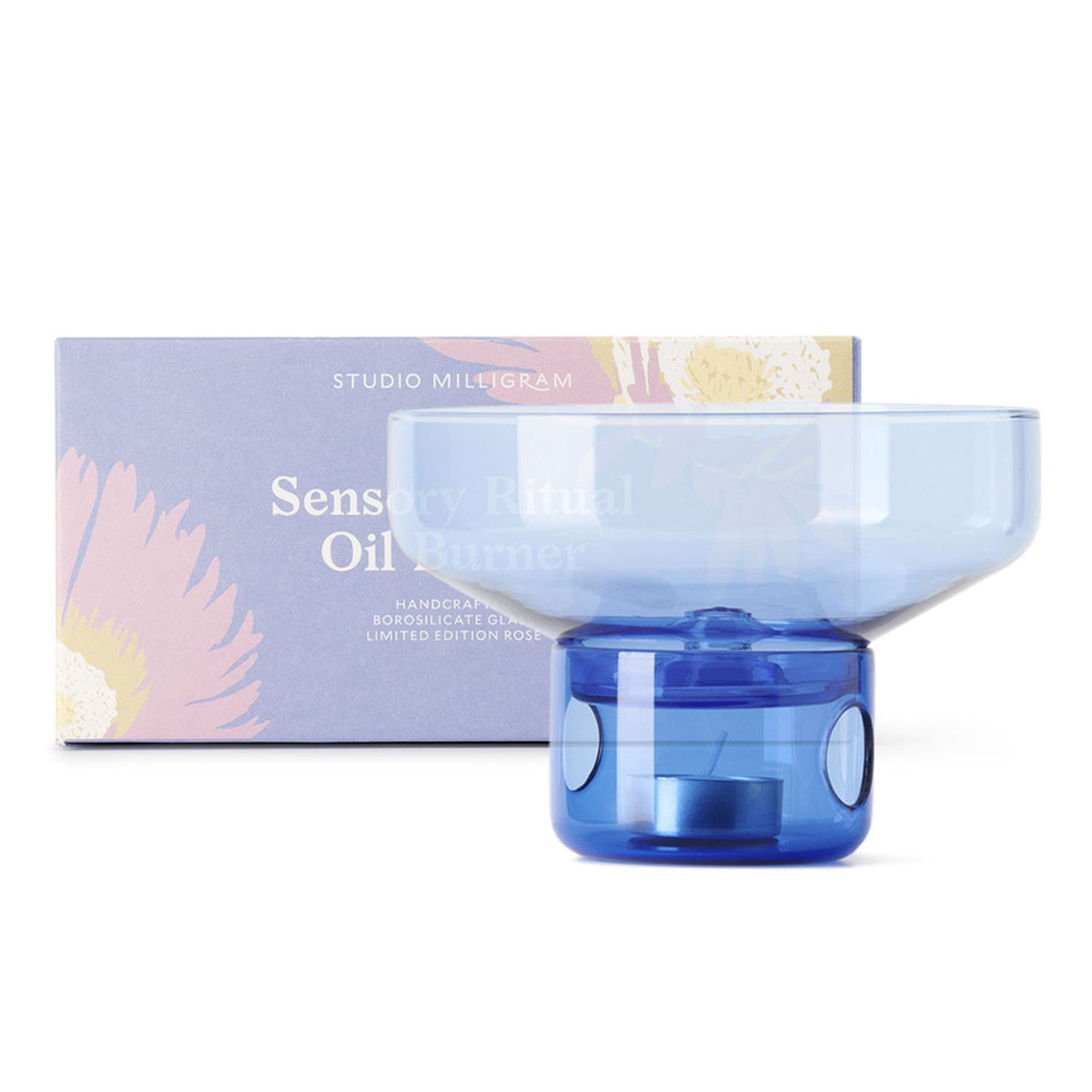 Essential oil burner | Oil & water | glass | coastal blue