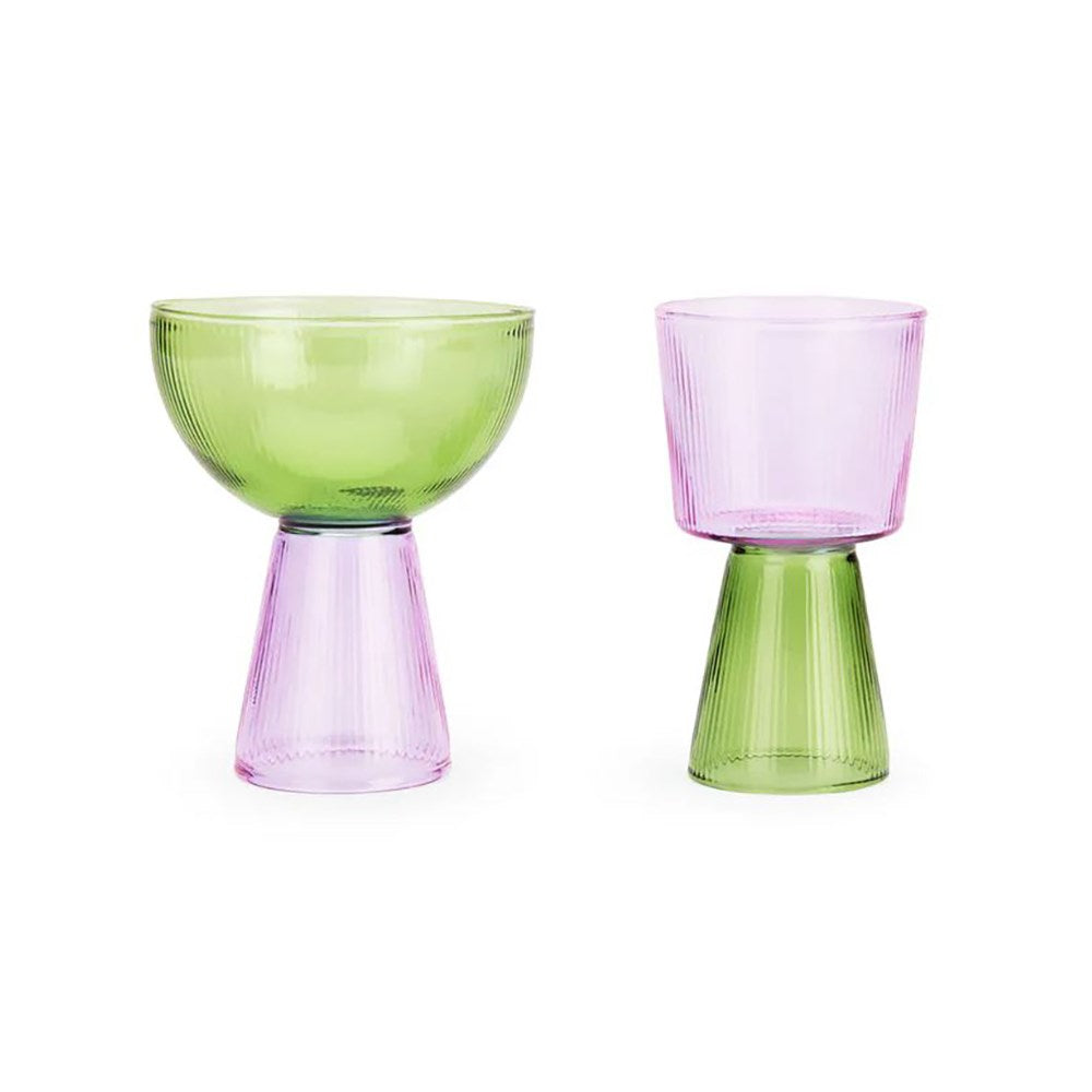 Glassware (set of 2) | Green Purple | Yinka Ilori for MoMA