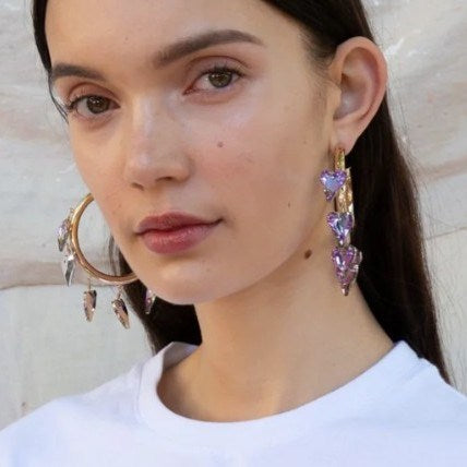 Earrings | Pink Heart Hoop | Romance Was Born