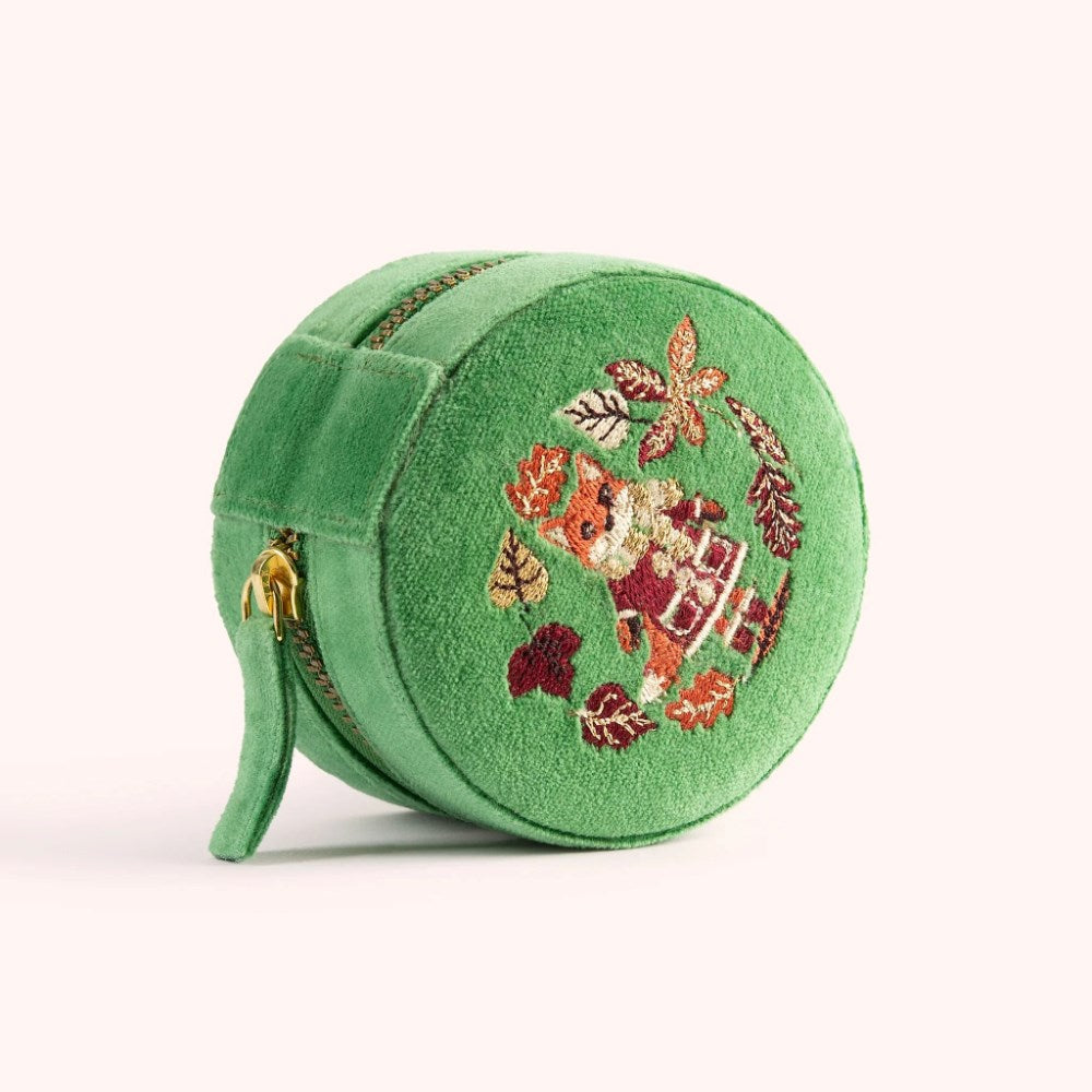 Jewellery case | Fox | embroidered & beaded velvet