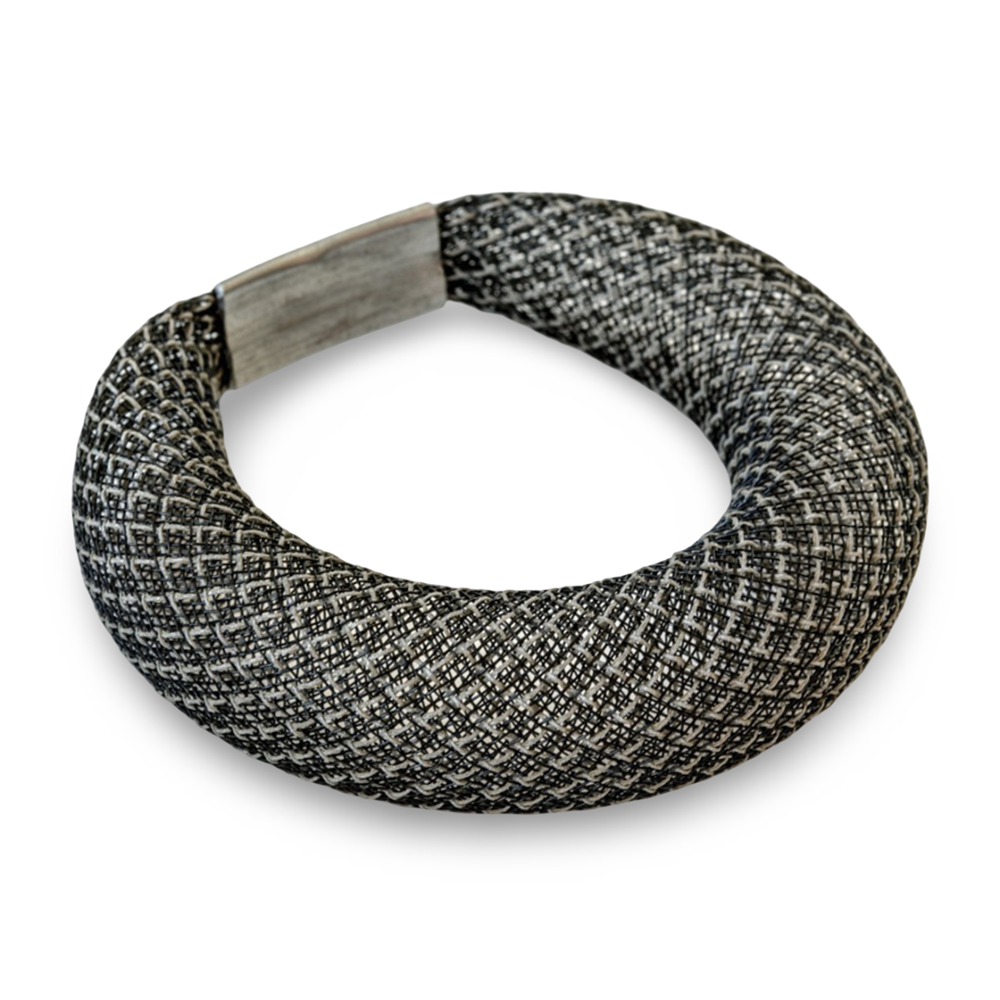 Bracelet | black reflective mesh | Sophia Emmett
