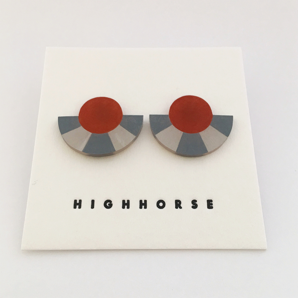 Earrings | striped arc studs | Highhorse by Helena Shipway