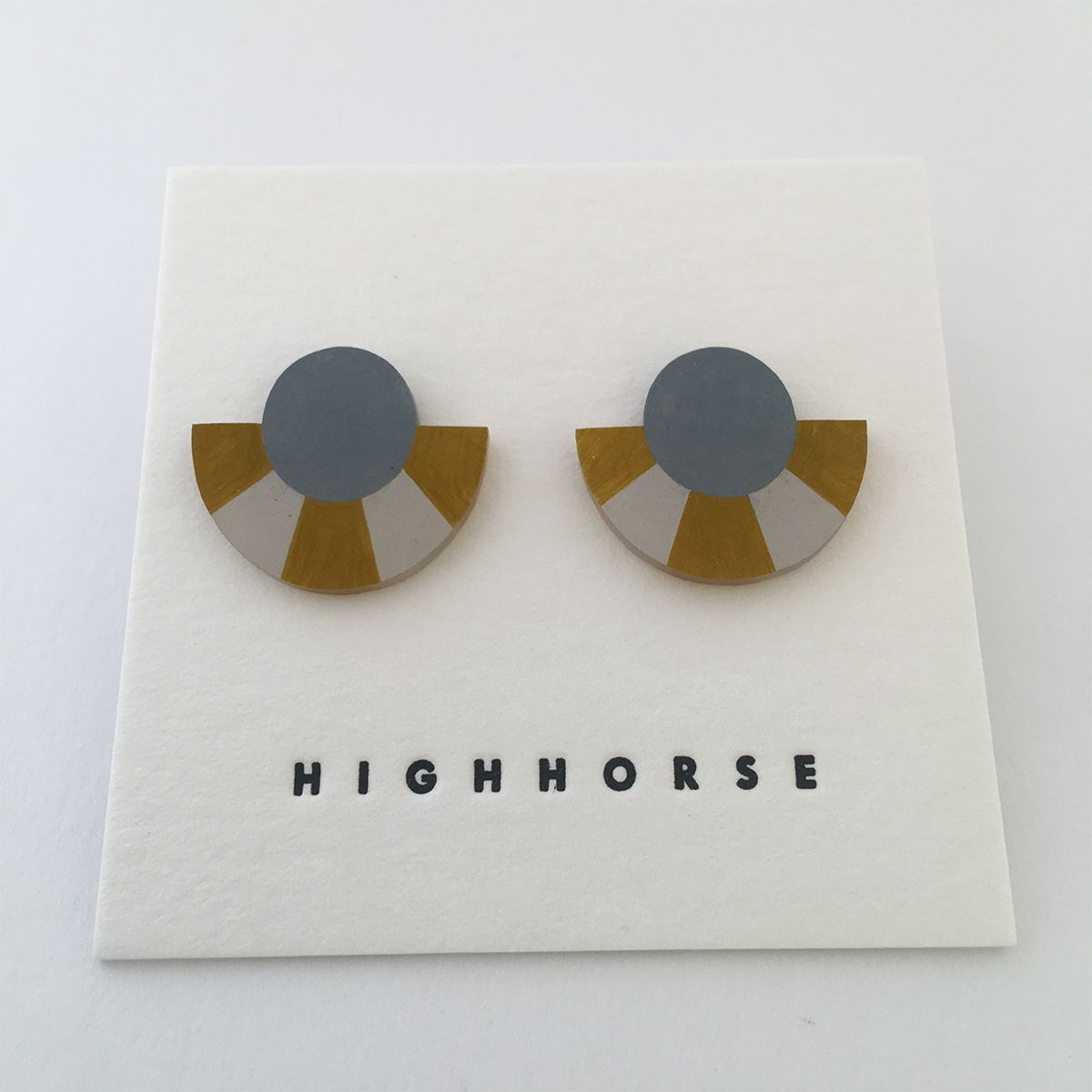 Earrings | striped arc studs | Highhorse by Helena Shipway