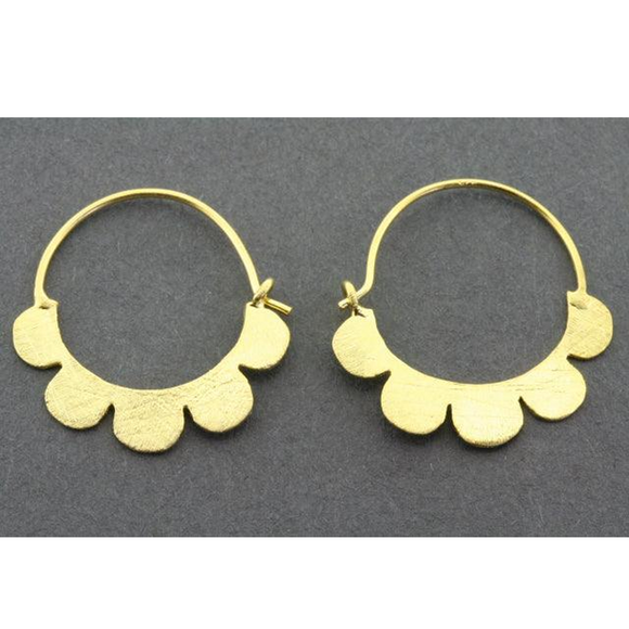 Earrings | 22kt gold plate | Bobo crescent hoop