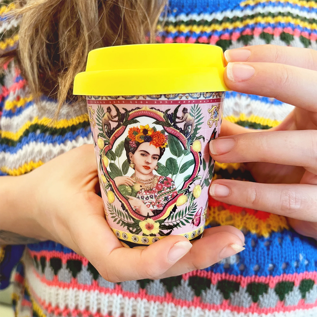 Reusable cup | Mexican folklore Frida Kahlo | ceramic