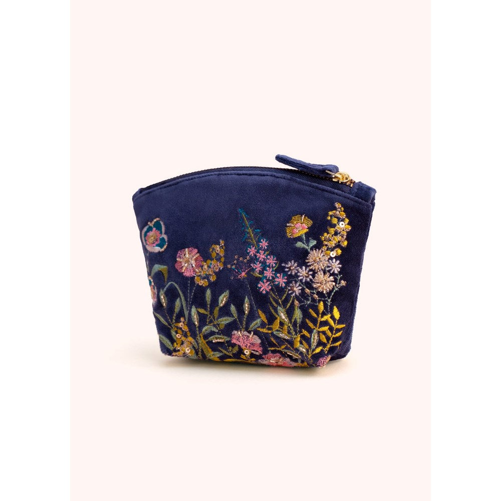 Pouch | Velvet Embroidered | Mini | Floral