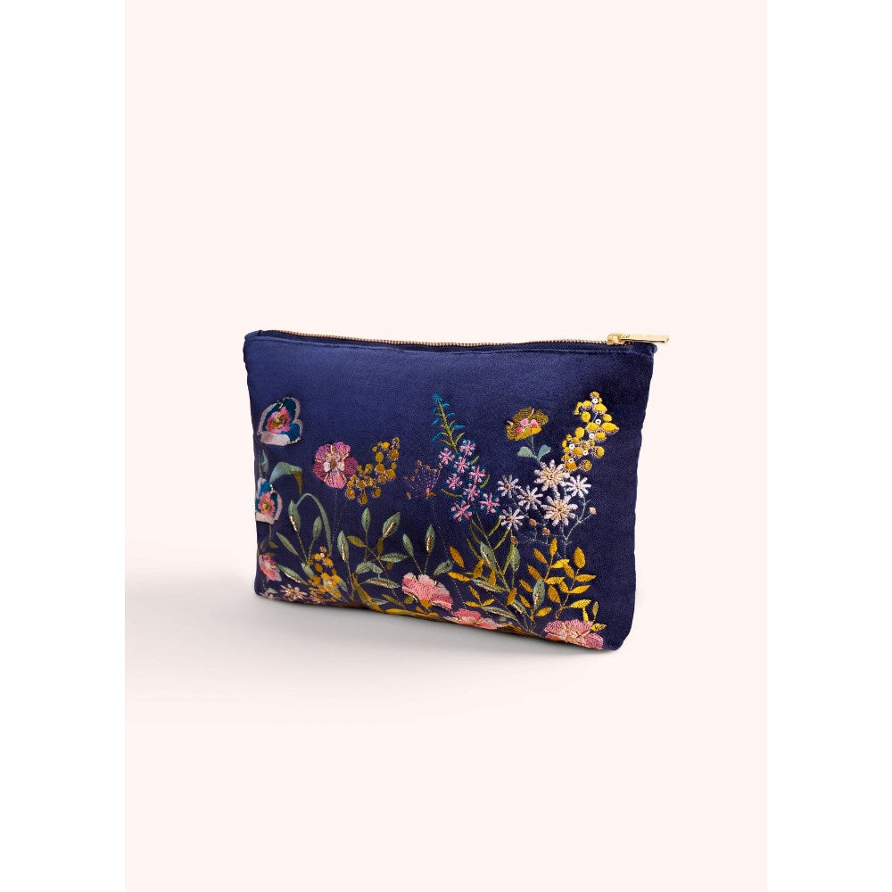 Pouch | Velvet Embroidered | Large | Floral