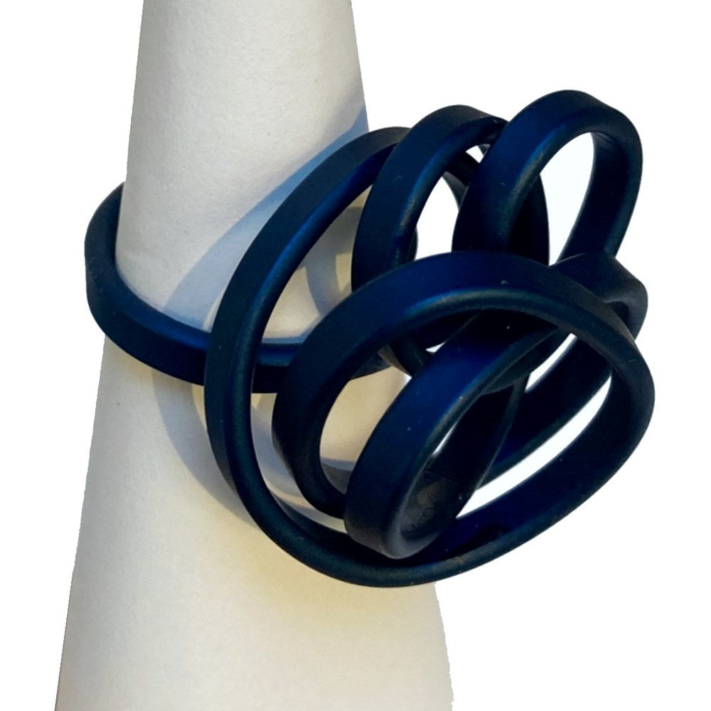 Ring | Fine knot | aluminium | dark blue