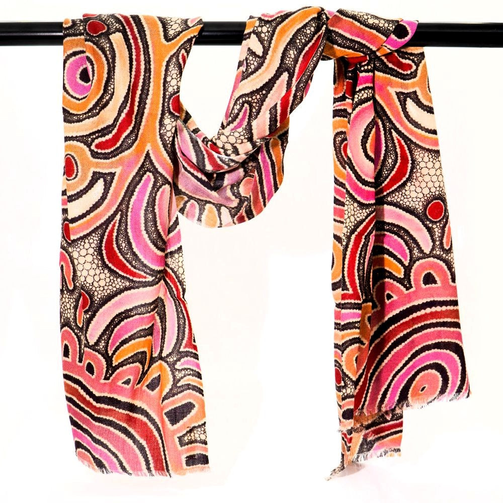 Scarf | Wool and Silk | Bianca Gardiner-Dodd | Pink and Orange