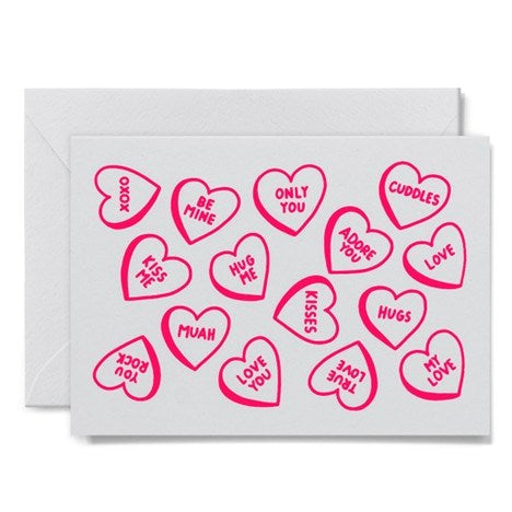 Greeting card | Candy love hearts