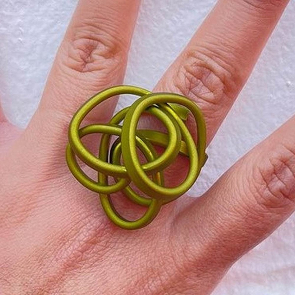 Ring | Fine knot | aluminium | green