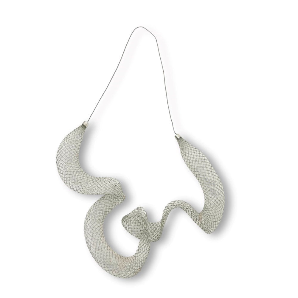 Necklace | Sculptural ribbon | clear mesh | Sophia Emmett