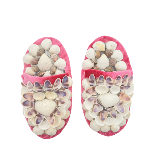 Shellwork slippers | Marilyn Russell | pink