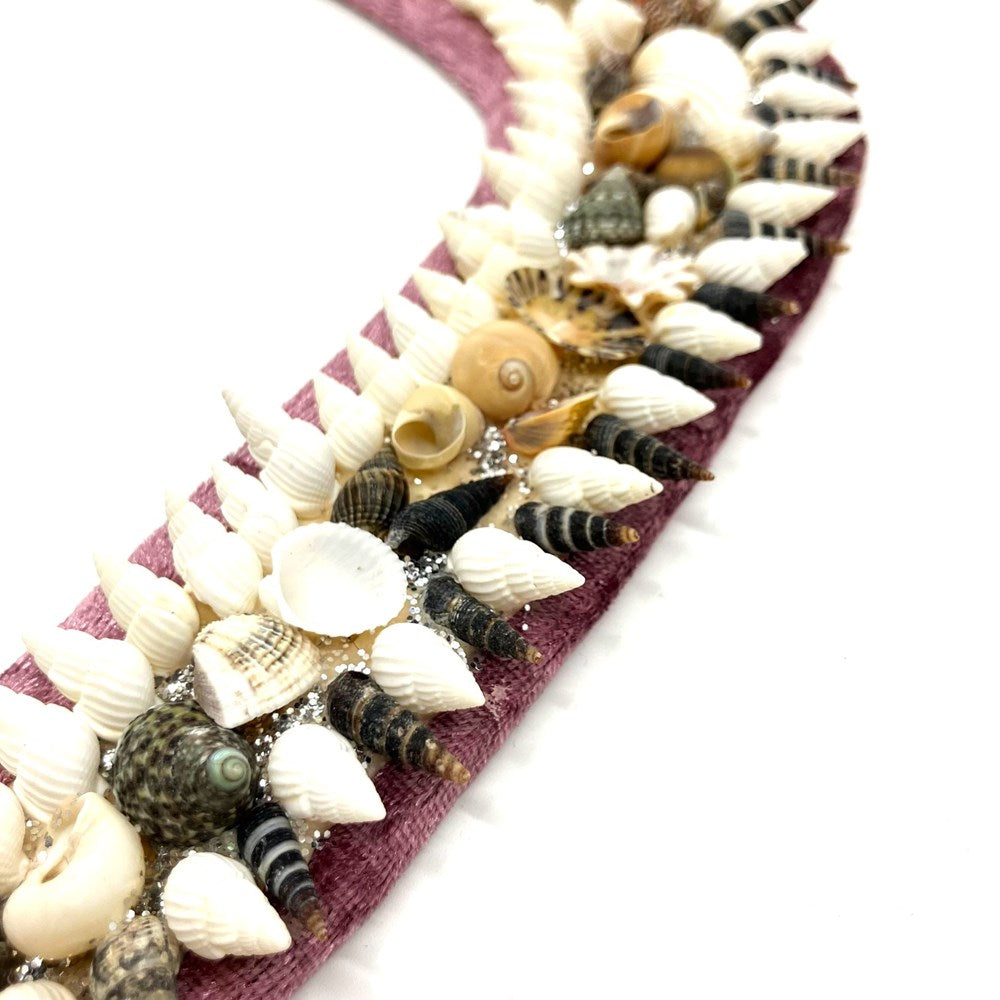 Shellwork boomerang | Marilyn Russell | lilac