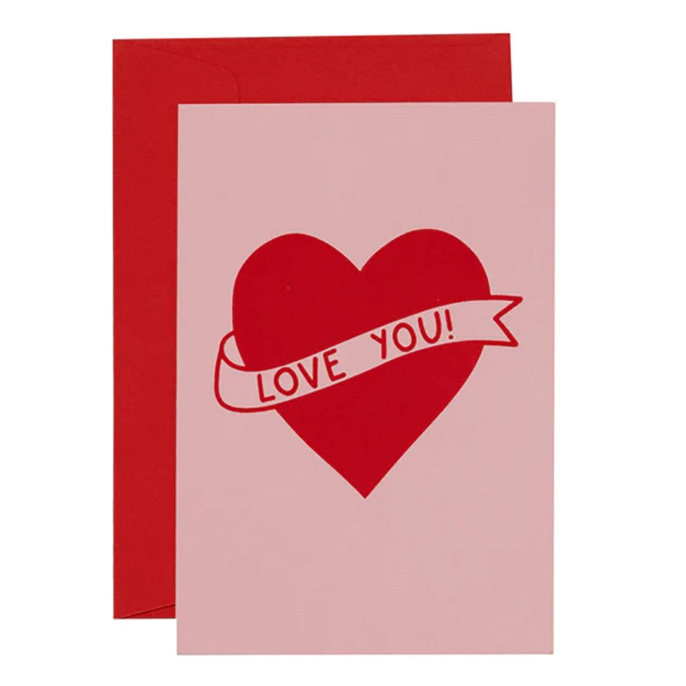 Greeting card | Love you ribbon heart | All occasions