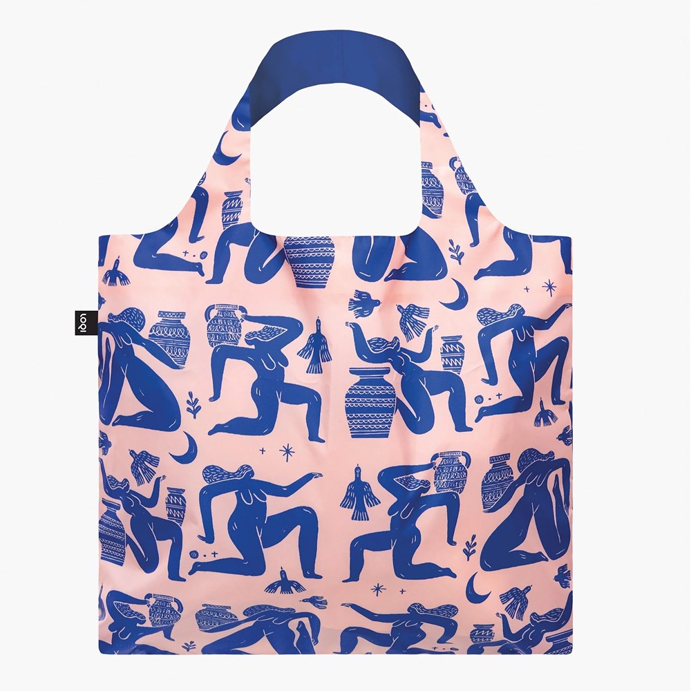 Reusable bag | Ladies & Vases by Mark Conlan | pink & blue | LOQI