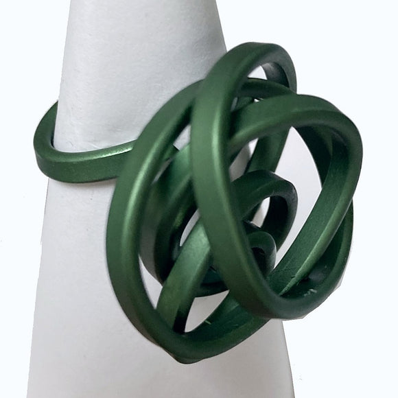 Ring | Fine knot | aluminium | green