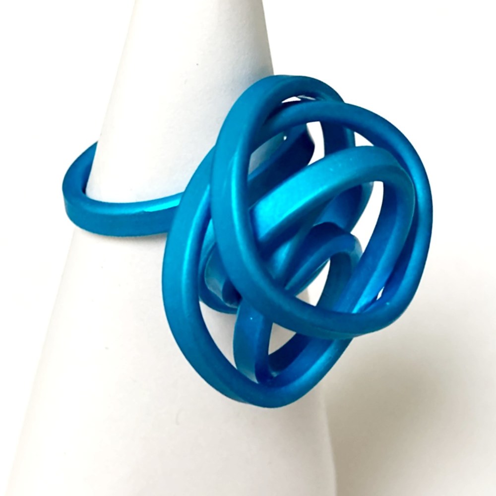 Ring | Fine knot | aluminium | dark blue