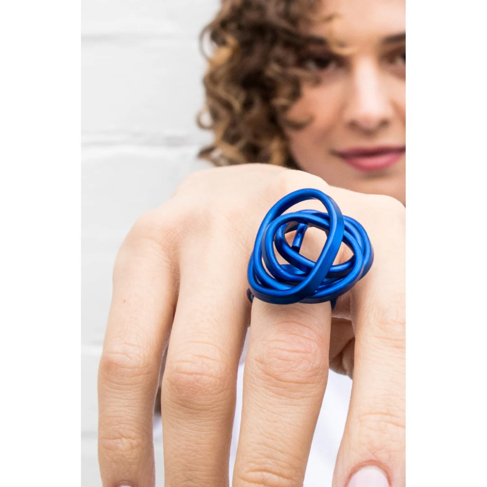 Ring | Fine Knot | Dark Blue