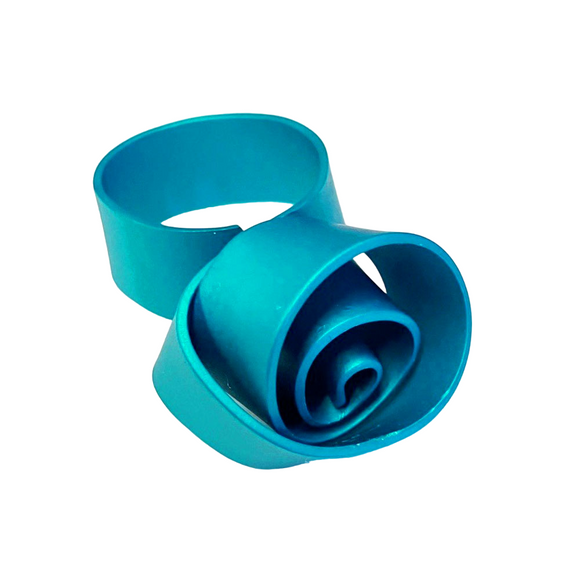 Ring | Thick knot | aluminium | light blue