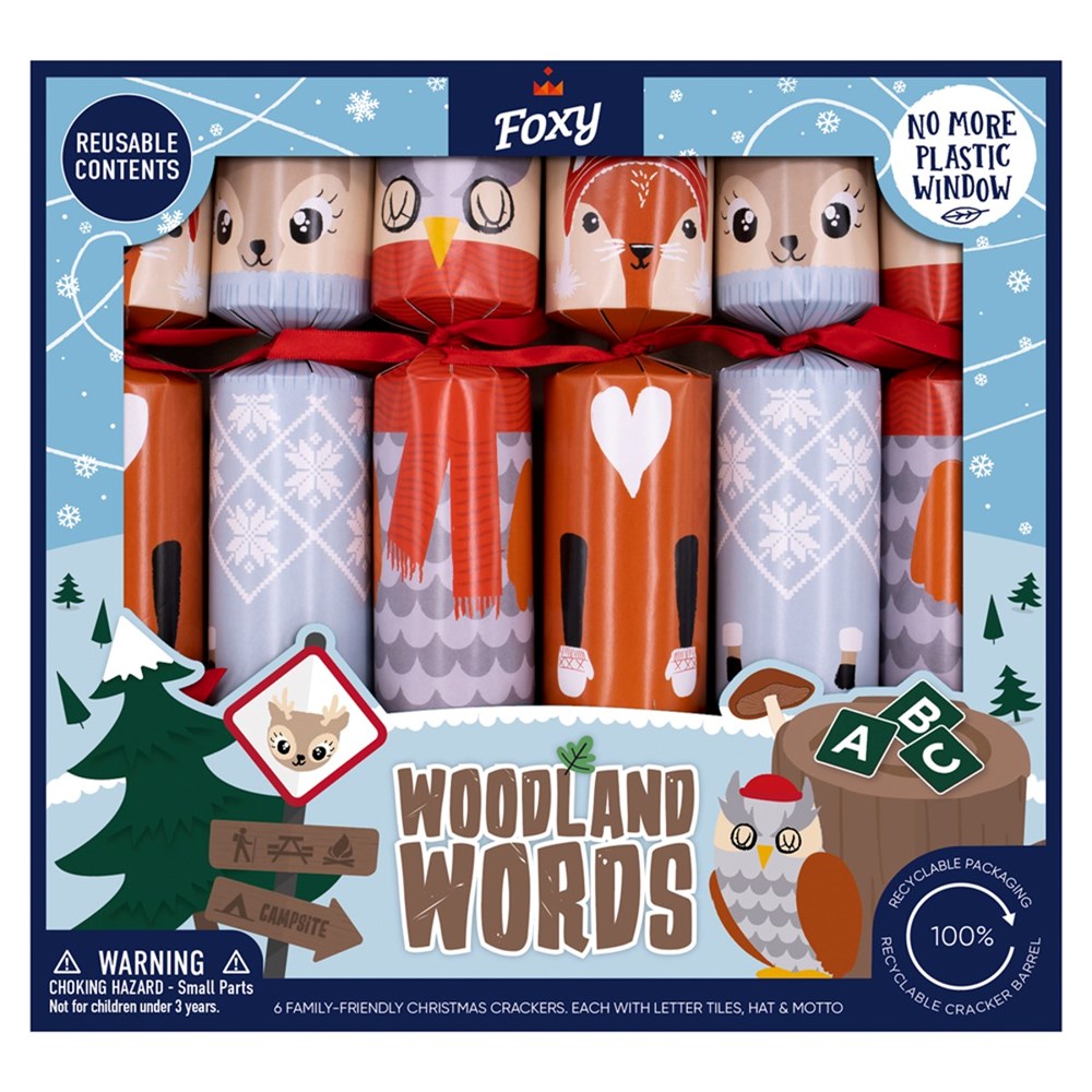 Christmas cracker | Set of 6 | Woodland Words