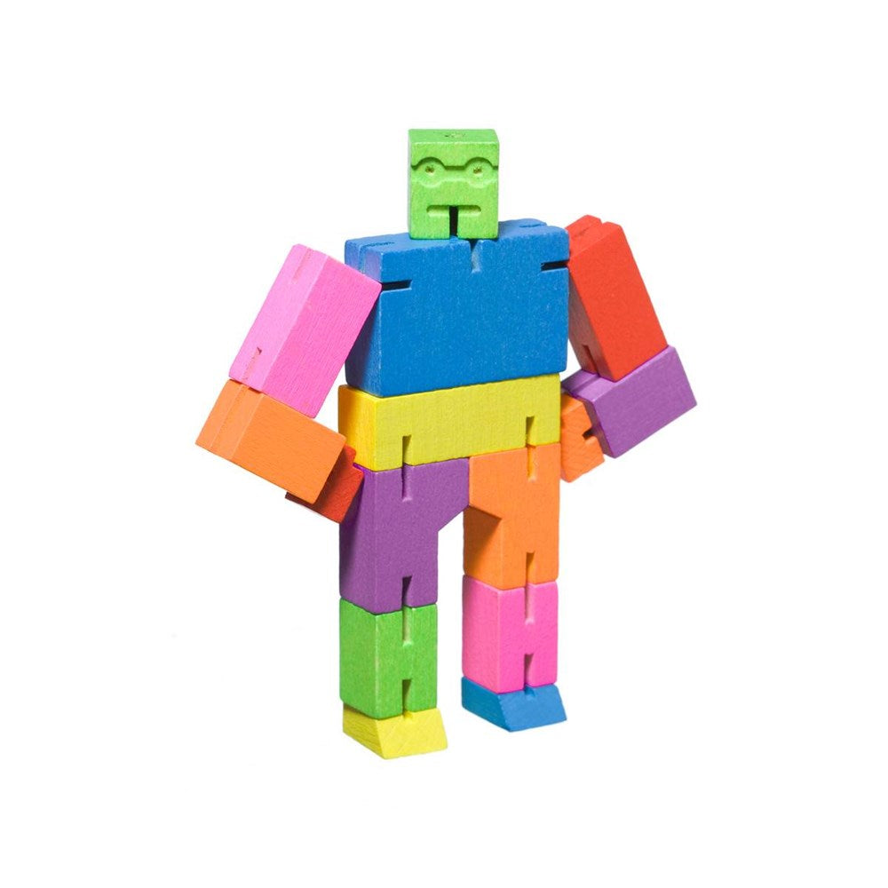 Cubebot | Wooden robot toy | micro | multicoloured