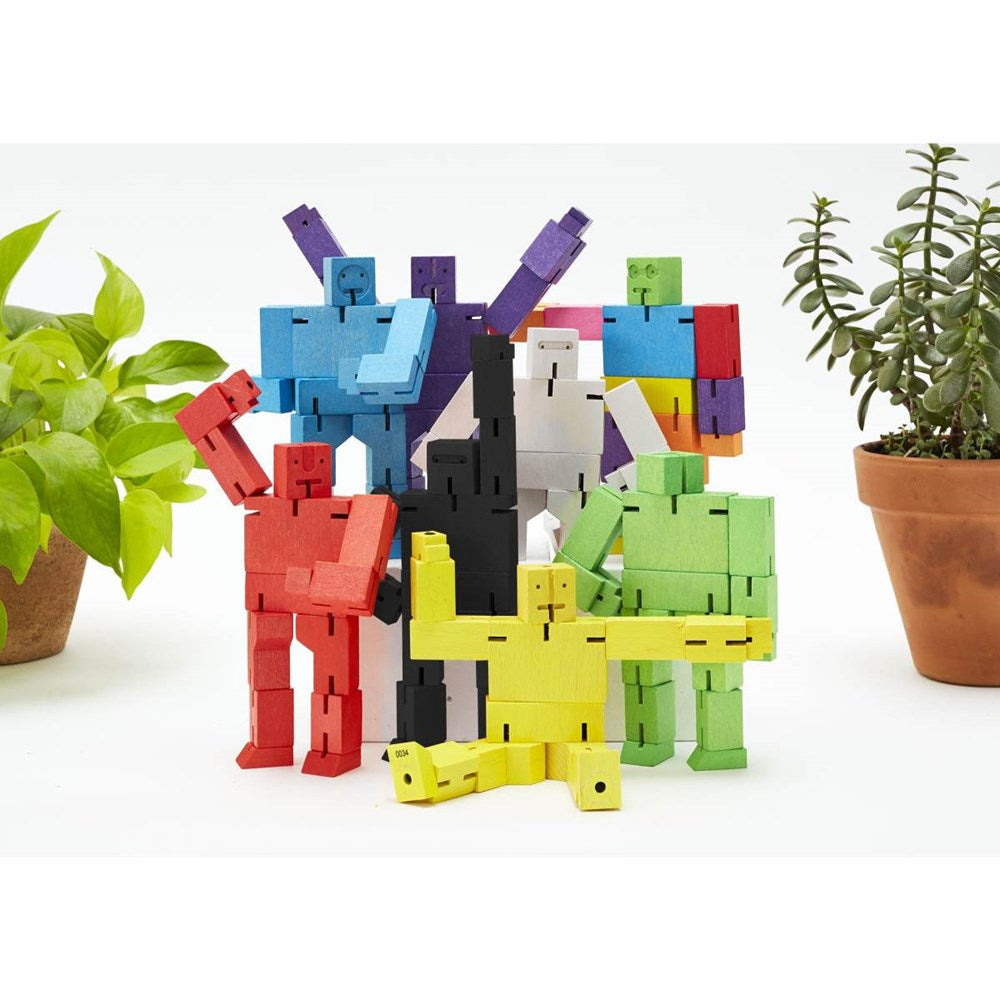 Cubebot | Wooden robot toy | micro | multicoloured