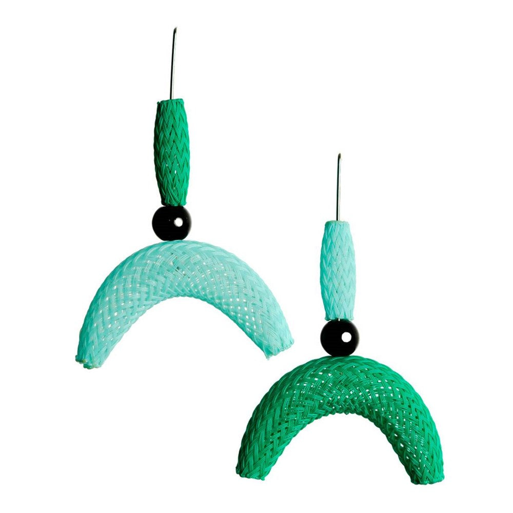 Earrings | Moon Mesh | Green | Sophia Emmett